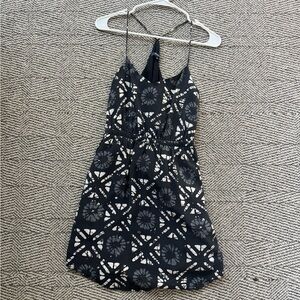 Madewell Black and White Floral Slip Silk Dress Size XS